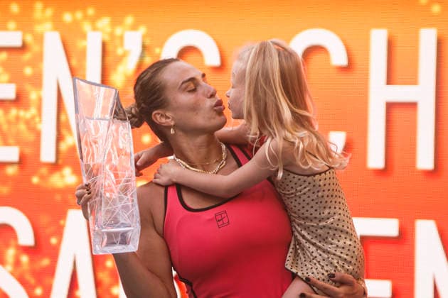 Miami Open Presented by Itau 2026 - March 27 Miami, Florida - March 27: Aryna Sabalenka celebrates with trophy after winning the Women™s Singles Final during the Women™s Singles Final match between Aryna Sabalenka and Coco Gauff of USA on day 12 of the Miami Open at Hard Rock Stadium on March 27, 2026 in Miami, Florida, United States. Copyright: xLatinxSportxImagesx