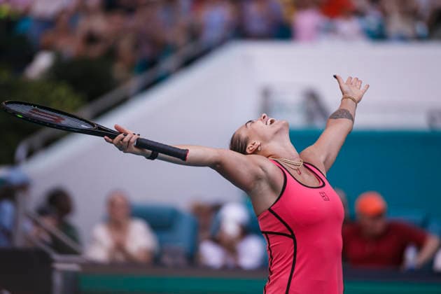 Miami Open Presented by Itau 2026 - March 27 Miami, Florida - March 27: play, react and celebrate during the Women™s Singles Final match between Aryna Sabalenka and Coco Gauff of USA on day 12 of the Miami Open at Hard Rock Stadium on March 27, 2026 in Miami, Florida, United States. Copyright: xLatinxSportxImagesx