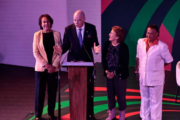 March 28, 2026, Mexico City, Cdmx, Mexico: The Yancuic Museum, located in the Iztapalapa district of Mexico City, is hosting the Epic Album exhibition, which brings together historical artifacts from the Mexican men s and women s national teams, as well as from Portugal and Croatia. The exhibition includes trophies, soccer cleats, balls, and other items. The entire exhibition opened prior to the match between Mexico and Portugal at the newly reopened Banorte Stadium in the south of the city. The event was inaugurated by FIFA President GIAN INFANTINO, Mexico City Mayor CLARA BRUGADA, Televisa owner EMILIO AZCARRAGA, Mexican Football Federation (FEMEXFUT) President MIKEL ARRIOLA, players from the Mexican Women s national team, Nationalteam that participated in the 1971 World Cup, and other attendees. Mexico City Mexico - ZUMAp204 20260328_zip_p204_046 Copyright: xJosuexPerezx