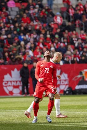 Canada v Iceland - International Friendly, Länderspiel, Nationalmannschaft Match Richie Laryea 22 of Canada after missing an opportunity during the International Friendly match between Canada and Iceland at BMO Filed. on March 28, 2026 in Toronto, Ontario. (Photo by Leonardo Ramirez Eyepix Group) Copyright: xLeonardoxRamirezx xEyepixxGroupx LR28032025-09900