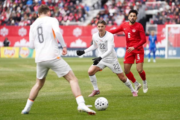 March 28, 2026, Toronto, Ontario, Canada: Brynjolfur Wilumsson 22 of Iceland in action during the International Friendly, Länderspiel, Nationalmannschaft match between Canada and Iceland at BMO Filed. on March 28, 2026 in Toronto, Ontario. Toronto Canada - ZUMAe321 20260328_zsa_e321_025 Copyright: xLeonardoxRamirezx