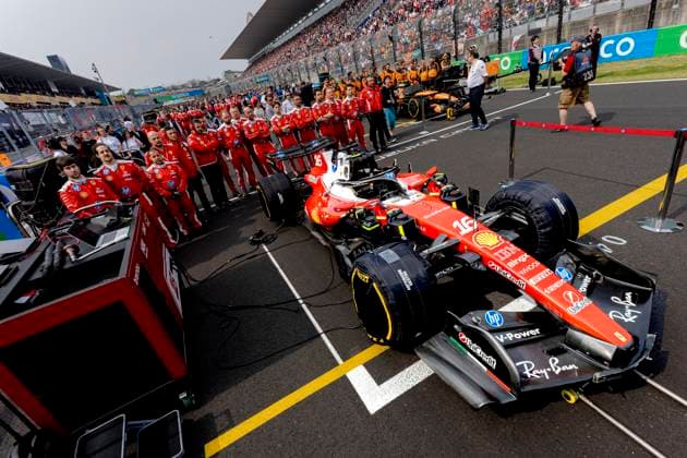 SUZUKA Team Ferrari during the national anthem at the Formula 1 Japan Suzuka race at the Suzuka Formula 1 circuit on March 29, 2025 in Suzuka, Japan Photo by DeFodi Images