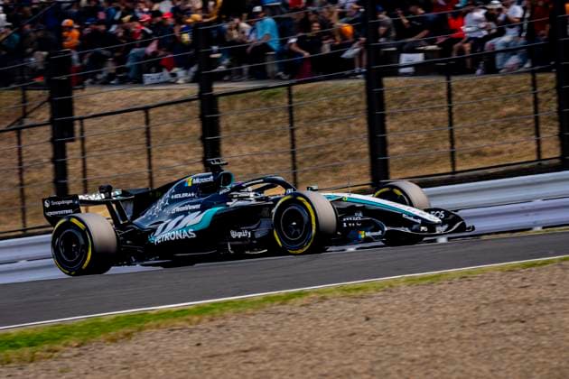 SUZUKA Formula 1 driver George Russell of Mercedes AMG Petronas Formula One Team during the Formula 1 Japan Suzuka race at the Suzuka Formula 1 circuit on March 29, 2025 in Suzuka, Japan Photo by DeFodi Images