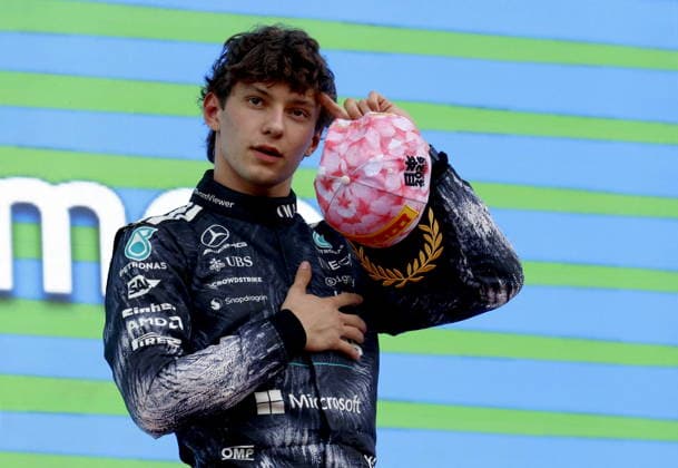 Formula One Japanese Grand Prix - Race Mercedes driver Andrea Kimi Antonelli of Italy celebrates on the podium after winning the Formula 1 Japanese Grand Prix at the Suzuka International Racing Course racetrack in Suzuka, Japan, 29 March 2026. SUZUKA Japan  Copyright: xFRANCKxROBICHONx