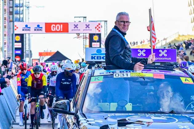 In Flanders Fields From Middelkerke to Wevelgem 2026 Cycling Race WEVELGEM, BELGIUM - MARCH 29 : Race Director during the 88th edition of In Flanders Fields From Middelkerke to Wevelgem an UCI World Tour 1.UWT one day cycling road race for Men Elite of 240 km with start in Middelkerke and finish in Wevelgem on March 29, 2026 in Wevelgem, Belgium, 29 03 2026 ( Motordriver Guy De Vuyst - Wevelgem Belgium  Copyright: xJanxDexMeuleneirx
