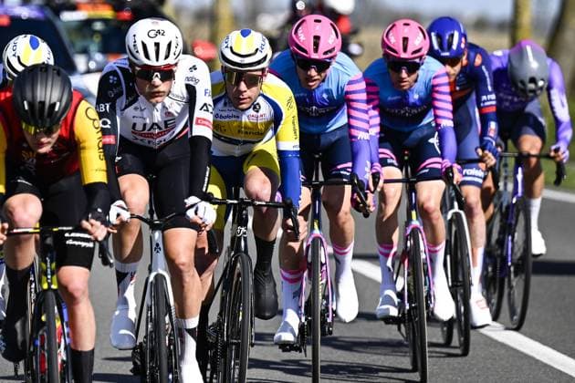 Belgian Jules Hesters of Team Flanders-Baloise pictured in action during the men elite Middelkerke-Wevelgem - In Flanders Fields one day cycling race, 240.8 km from Middelkerke to Wevelgem, on Sunday 29 March 2026. JASPERxJACOBS  x169236532x