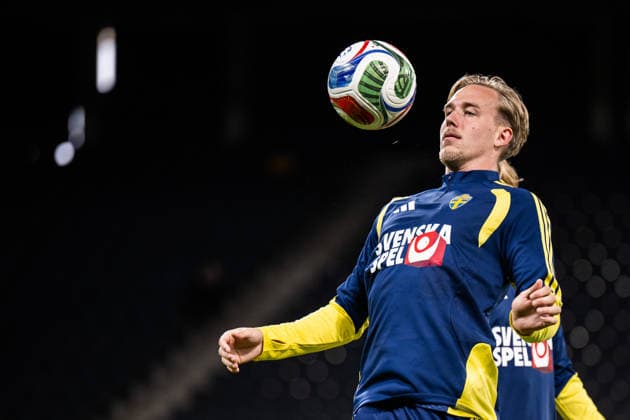 260329 Herman Johansson of the Swedish national football team at a training session on March 29, 2026 in Stockholm Photo Johanna Säll BILDBYRAN kod JL JL0610 fotboll football soccer fotball vm kval kval fifa world cup qualifier qualifier träning practice training sverige sweden sverige a bbeng  Copyright: JOHANNAxSÄLL BB260329BB659