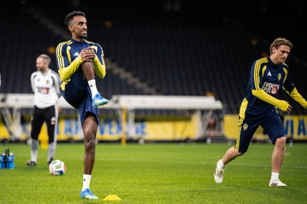 260329 Taha Ali of the Swedish national football team at a training session on March 29, 2026 in Stockholm Photo Johanna Säll BILDBYRAN kod JL JL0610 fotboll football soccer fotball vm kval kval fifa world cup qualifier qualifier träning practice training sverige sweden sverige a bbeng  Copyright: JOHANNAxSÄLL BB260329BB661