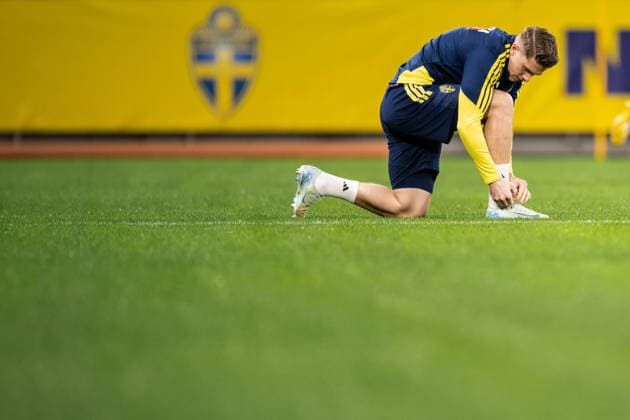 260329 Viktor Gyökeres of the Swedish national football team at a training session on March 29, 2026 in Stockholm Photo Johanna Säll BILDBYRAN kod JL JL0610 fotboll football soccer fotball vm kval kval fifa world cup qualifier qualifier träning practice training sverige sweden sverige a bbeng  Copyright: JOHANNAxSÄLL BB260329BB671
