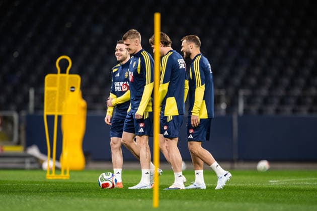 260329 Gabriel Gudmundsson of the Swedish national football team at a training session on March 29, 2026 in Stockholm Photo Johanna Säll BILDBYRAN kod JL JL0610 fotboll football soccer fotball vm kval kval fifa world cup qualifier qualifier träning practice training sverige sweden sverige a bbeng  Copyright: JOHANNAxSÄLL BB260329BB686
