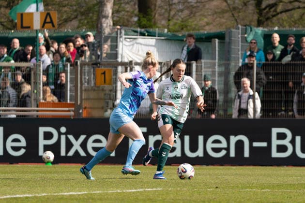 BREMEN, GERMANY - MARCH 29: during the Google Pixel Frauen-Bundesliga between SV Werder Bremen and SGS Essen at Weserstadion Platz 11 on March 29, 2026 in Bremen, Germany. (Photo by Qianru Zhang Press Photo) Copyright: xQianruxZhang SPPx Sportspressphoto_SPR120886