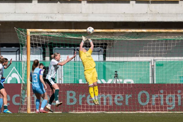 BREMEN, GERMANY - MARCH 29: during the Google Pixel Frauen-Bundesliga between SV Werder Bremen and SGS Essen at Weserstadion Platz 11 on March 29, 2026 in Bremen, Germany. (Photo by Qianru Zhang Press Photo) Copyright: xQianruxZhang SPPx Sportspressphoto_SPR120894