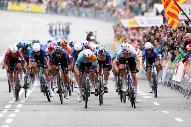 Volta a Catalunya cycling race - Stage 7 Australian rider Brady Gilmore of NSN Cycling Team (C) wins the 7th and last stage of the Volta Ciclista a Catalunya, with start and finish in Barcelona, Catalonia, Spain, 29 March 2026. BARCELONA Spain  Copyright: xSiuxWux