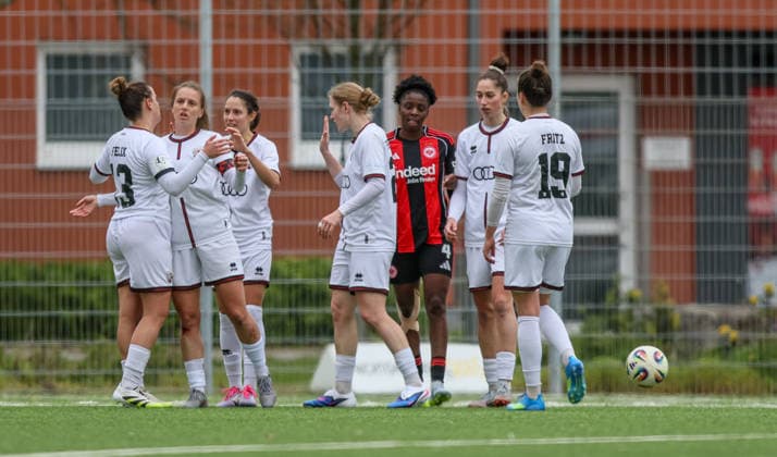 GER, Frankfurt, Eintracht Frankfurt II vs FC Ingolstadt, 2 Womens Bundesliga, Football, DFB, Season 2025 2026, Stadion am Brentanobad, 21 Matchday in picture FC Ingolstadt Women, Cheers, joy and emotions after the goal DFB DFL REGULATIONS PROHIBIT ANY USE OF PHOTOGRAPHS AS IMAGE SEQUENCES AND OR QUASI VIDEO, 29 03 2026 Copyright: HMBxMedia HendrikxHamelau