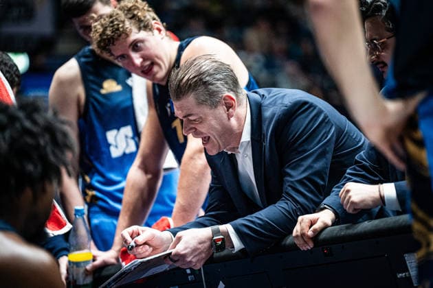 29 03 2026, xhfmx, Basketball easyCredit BBL Bundesliga, Frankfurt Skyliners Rostock Seawolves Klaus Perwas Trainer Skyliners Frankfurt DFL DFB REGULATIONS PROHIBIT ANY USE OF PHOTOGRAPHS as IMAGE SEQUENCES and or QUASI VIDEO Frankfurt am Main
