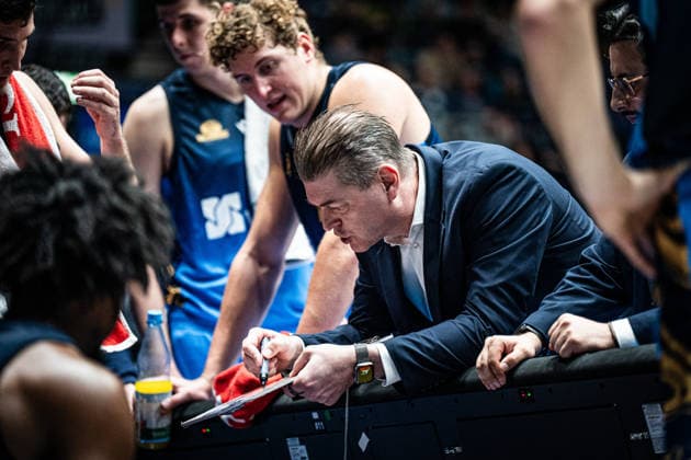 29 03 2026, xhfmx, Basketball easyCredit BBL Bundesliga, Frankfurt Skyliners Rostock Seawolves Klaus Perwas Trainer Skyliners Frankfurt DFL DFB REGULATIONS PROHIBIT ANY USE OF PHOTOGRAPHS as IMAGE SEQUENCES and or QUASI VIDEO Frankfurt am Main