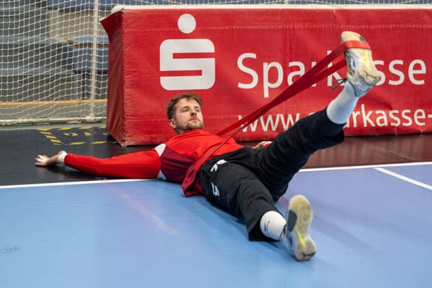 Jan Hrdlicka SG BBM Bietigheim, 96 at warm-up TuSEM Essen vs SG BBM Bietigheim, Handball, 2 HBL, 25 Matchday, Season 2025 2026, 29 03 2026 TuSEM Essen vs SG BBM Bietigheim, Handball, 2 HBL, 25 Matchday, Season 2025 2026, 29 03 2026 Essen Copyright: xEibner-Pressefoto ThomasxHaeslerx EP_THR