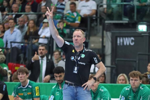 Handball DAIKIN HBL, SC DHfK Leipzig ThSV Eisenach 29 03 2026 Head Coach Frank Carstens SC DHfK Leipzig Handball, DAIKIN HBL, 1 Bundesliga, Season 2025 2026, Matchday 26 SC DHfK Leipzig vs ThSV Eisenach on 29 03 2026 at the Quarterback Immobilien Arena Leipzig Copyright: xBEAUTIFULxSPORTS JanxKaeferx