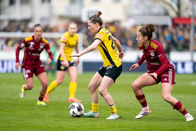 Switzerland AXA Womens Cup Final 2025 26, BSC YB Women vs Servette FC Chenois Feminin Schutzenwiese, Winterthur Elodie Nakkach 66 Servette FC Chenois Feminin , right, and Lisa Josten 24 Young Boys , left, in action Winterthur Winterthur Switzerland, March 29th 2026 Winterthur Switzerland Copyright: xPriscilaxBütlerx xSteinsiek.chx