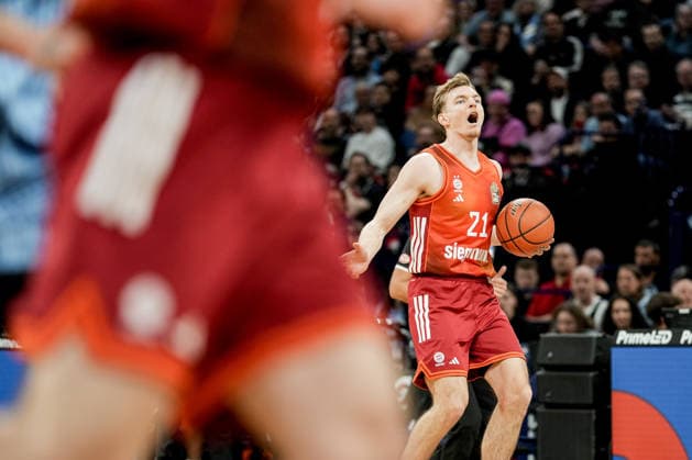 Germany easyCredit BBL, Main Round 2025 26, 22 Matchday Veolia Towers Hamburg vs FC Bayern Munich Basketball Barclays Arena Hamburg Justus Hollatz FC Bayern Munich Basketball, 21 , excited Copyright: xStefanxTrochax