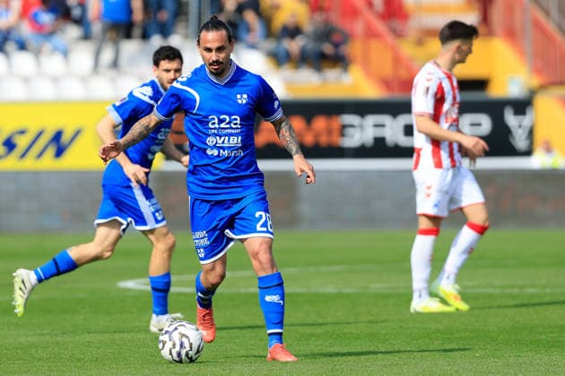 Luigi Silvestri of Union Brescia runs with the ball during the match of 6th day of the Serie A Championship between L.R. Vicenza vs Union Brescia at the Romeo Menti Stadium on 29 March 2026 in Vicenza, VI.  Copyright: xEmanuelexPennacchio IPAxSportx xipa-agency.netx xx IPA_73603139 IPA_Agency_IPA73603139