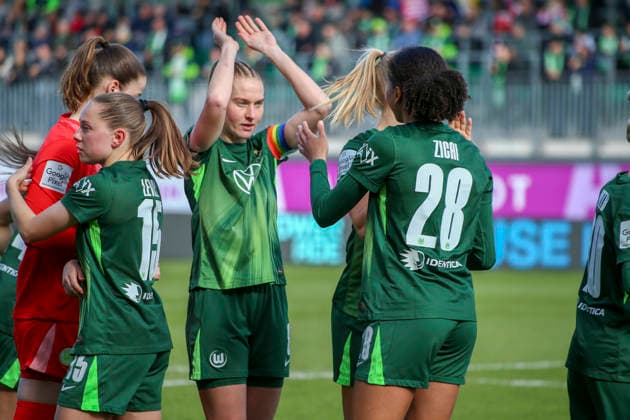 Germany Womens Bundesliga 2025 2026, Matchday 22 VfL Wolfsburg VS 1 FC Union Berlin AOK Stadion Wolfsburg Joy, emotions, jubilation Cora Zicai VfL Wolfsburg Women, 28 Janina Minge VfL Wolfsburg Women, 6 Wolfsburg Copyright: xAymanxAlahmedx