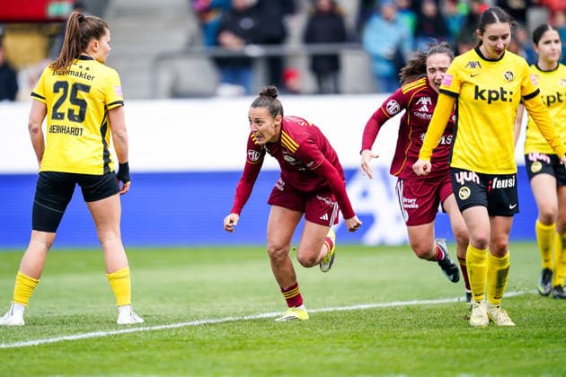 Switzerland AXA Womens Cup Final 2025 26, BSC YB Women vs Servette FC Chenois Feminin Schützenwiese, Winterthur Paula Serrano 19 Servette Goal celebration, first goal Copyright: xDanielaxPorcellix