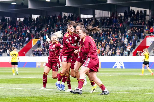 Switzerland AXA Womens Cup Final 2025 26, BSC YB Women vs Servette FC Chenois Feminin Schützenwiese, Winterthur Paula Serrano 19 Servette Goal celebration, first goal Copyright: xDanielaxPorcellix