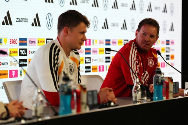29 03 26 DFB Press Conference Germany, Stuttgart, 29 03 2026, Football, National Team 2026, DFB Germany, PK Press Conference f l Alexander Nübel, Julian Nagelsmann Coach