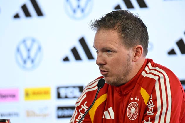 National coach Coach Coach Julian Nagelsmann GER Portrait Press conference iam 29 03 2026 m ahead of the DFB Laenderspiel Germany GER vs Ghana GHA friendly match test match on 30 03 2026 DFL REGULATIONS PROHIBIT ANY USE OF PHOTOGRAPHS AS IMAGE SEQUENCES AND OR QUASI VIDEO DFB Laenderspiel Germany GER vs Ghana GHA
