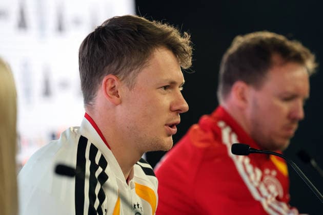 29 03 26 DFB Press Conference Germany, Stuttgart, 29 03 2026, Football, National Team 2026, DFB Germany, PK Press Conference f l Alexander Nübel, Julian Nagelsmann Coach