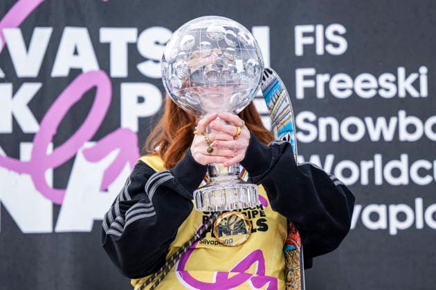 FIS Fresstyle World Cup in Silvaplana Kirsty Muir of Great Britain, winner of over all park and pipe at the Freeski Halfpipe Worldcup finals, on Corvatsch mountain in Silvaplana, Switzerland, 29 March 2026. Silvaplana Graubünden Switzerland  Copyright: xMAYKxWENDTx