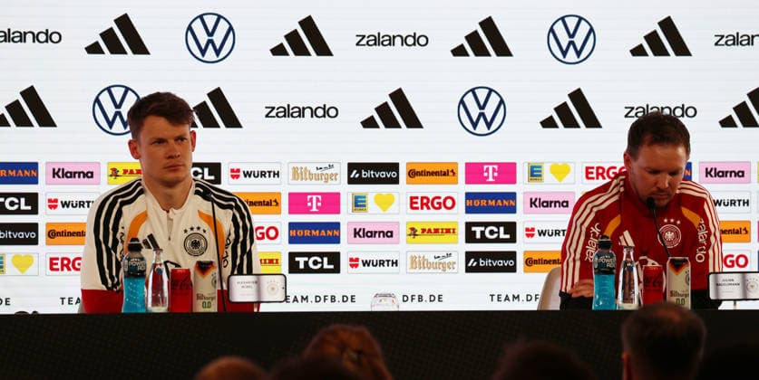 29 03 26 DFB Press Conference Germany, Stuttgart, 29 03 2026, Football, National Team 2026, DFB Germany, PK Press Conference f l Alexander Nübel, Julian Nagelsmann Coach