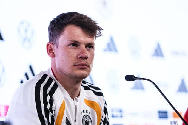 Sport, Football, UEFA international match Press conference Germany before the friendly match against Ghana 29 03 2026, MHP Arena Stuttgart Alexander Nübel Germany, 12 Stuttgart MHP Arena Baden Württemberg Germany