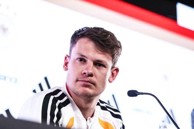 Sport, Football, UEFA international match Press conference Germany before the friendly match against Ghana 29 03 2026, MHP Arena Stuttgart Alexander Nübel Germany, 12 Stuttgart MHP Arena Baden Württemberg Germany