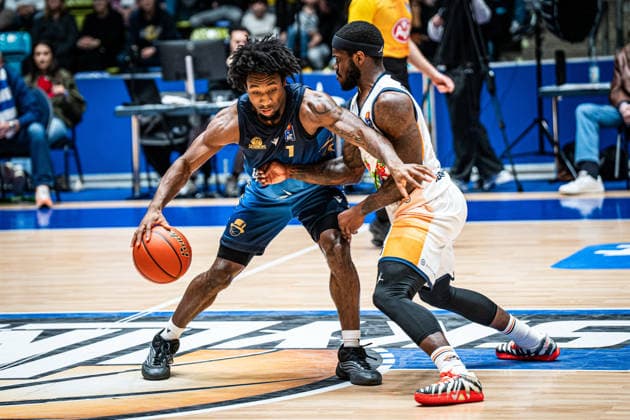 29 03 2026, xhfmx, Basketball easyCredit BBL Bundesliga, Frankfurt Skyliners Rostock Seawolves v l Isaiah Swope Skyliners Frankfurt , TJ Crockett Jr Rostock Seawolves DFL DFB REGULATIONS PROHIBIT ANY USE OF PHOTOGRAPHS as IMAGE SEQUENCES and or QUASI VIDEO Frankfurt am Main