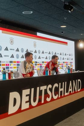 Alexander Nuebel Germany, 12 , Julian Nagelsmann Germany, national coach , press conference, GER, Germany vs Ghana, football, men, international, MD 1, season 2025 2026, 29 03 2026, GER, Germany vs Ghana, football, men, international, MD 1, season 2025 2026, 29 03 2026, Stuttgart Copyright: xEibner-Pressefoto EdwardxCheungx EP_ECG