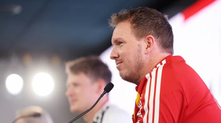 Stuttgart, international soccer match Germany PK, coach Julian Nagelsmann in front, Alexander Nübel behind