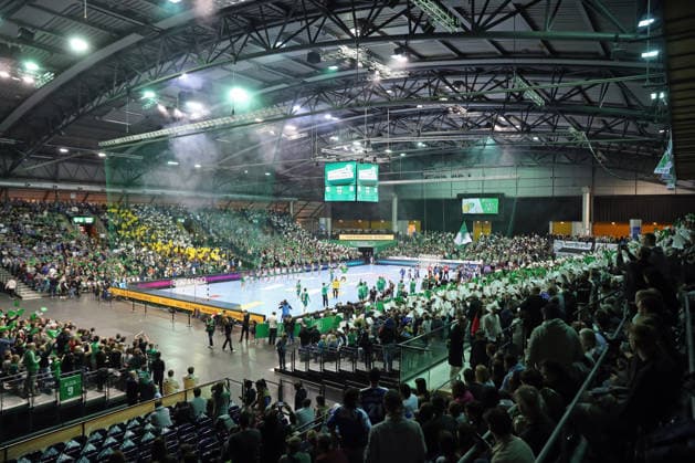Handball DAIKIN HBL, SC DHfK Leipzig ThSV Eisenach 29 03 2026 View into the packed hall Totale Handball, DAIKIN HBL, 1 Bundesliga, Season 2025 2026, 26 Matchday SC DHfK Leipzig vs ThSV Eisenach on 29 03 2026 in the Quarterback Immobilien Arena Leipzig Copyright: xBEAUTIFULxSPORTS JanxKaeferx