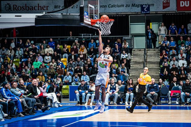 29 03 2026, xhfmx, Basketball easyCredit BBL Bundesliga, Frankfurt Skyliners Rostock Seawolves Elias Baggette Rostock Seawolves DFL DFB REGULATIONS PROHIBIT ANY USE OF PHOTOGRAPHS as IMAGE SEQUENCES and or QUASI VIDEO Frankfurt am Main