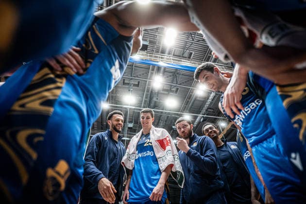 29 03 2026, xhfmx, Basketball easyCredit BBL Bundesliga, Frankfurt Skyliners Rostock Seawolves Skyliners celebrate home win against Rostock DFL DFB REGULATIONS PROHIBIT ANY USE OF PHOTOGRAPHS as IMAGE SEQUENCES and or QUASI VIDEO Frankfurt am Main