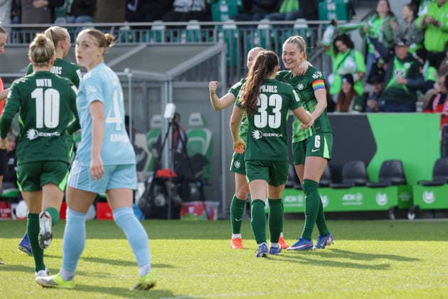 29 03 2026, xgrfx, Soccer Google Pixel Women Bundesliga, VfL Wolfsburg 1 FC Union Berlin v l Goal, Janina Minge to 1 1 VfL Wolfsburg DFL DFB REGULATIONS PROHIBIT ANY USE OF PHOTOGRAPHS as IMAGE SEQUENCES and or QUASI VIDEO Wolfsburg