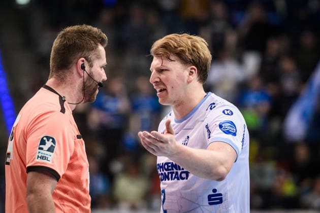 Lukas Hutecek TBV Lemgo Lippe, 02 visibly unhappy with the decision of the referee GER, TVB Stuttgart TBV Lemgo Lippe, DAIKIN HBL, Handball, Bundesliga, Matchday 26, Season 2025 2026, 29 03 2026 GER, TVB Stuttgart TBV Lemgo Lippe, DAIKIN HBL, Handball, Bundesliga, Matchday 26, Season 2025 2026, 29 03 2026 Stuttgart Copyright: xSandyxDinkelackerx EP_SDR