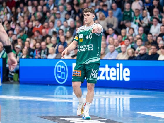 Elias Newel Frisch Auf Goeppingen, 40 introduces his Kreislaeufer, Frisch Auf Goeppingen vs HC Erlangen, Handball, 1 Bundesliga, Men, Season 2025 2026, 29 03 2026, Frisch Auf Goeppingen vs HC Erlangen, Handball, 1 Bundesliga, Men, Season 2025 2026, 29 03 2026 Goeppingen Copyright: xEibner-Pressefoto MichaelxSchmidx EP_MST