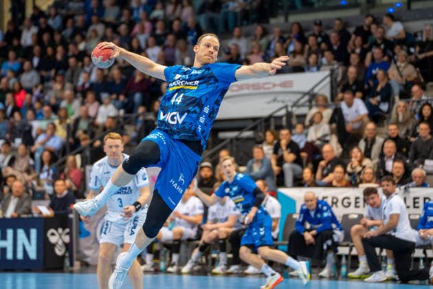 Handball I Men I Season 2025 2026 I Bundesliga I 26 Matchday I TVB Stuttgart TBV Lemgo Lippe I 29 03 2026 Lenny Rubin 44, TVB Stuttgart im Wurf Stuttgart Porsche Arena Baden Württemberg Germany Copyright: xLobeca MaxxPetershansx