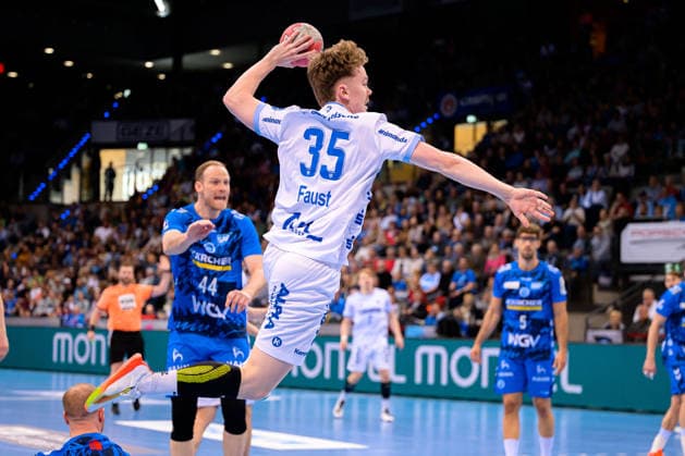 Stuttgart HBL 25 26 TVB Stuttgart TBV Lemgo Jarnes Faust TBV Lemgo Stuttgart Porsche Arena Baden Württemberg Germany