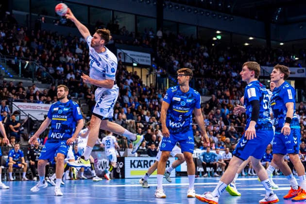DAIKIN Handball Bundesliga TVB Stuttgart vs TBV Lemgo Lippe 29 03 2026 Stuttgart, GERMANY 29 March 2026 Hendrik Wagner TBV Lemgo Lippe, 28 throwing at the goal during the match between TVB Stuttgart and TBV Lemgo Lippe on matchday 26 of the Daikin Handball Bundesliga at the Porsche Arena Copyright: xBEAUTIFULxSPORTS Steinx