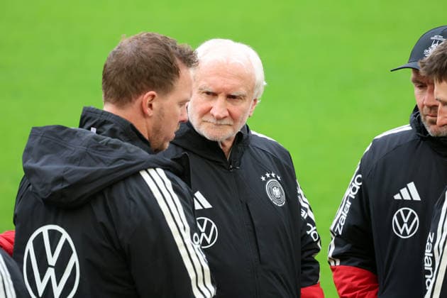 29 03 26 DFB Training Germany, Stuttgart, 29 03 2026, Football, National Team 2026, DFB Germany, Training v l Julian Nagelsmann Coach , Rudi Völler Sports Director