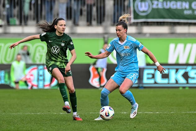 Soccer I Women I Season 2025 2026 I Bundesliga I 22 Matchday I VfL Wolfsburg 1 FC Union Berlin I 29 03 2026 Maria Joelle Wedemeyer 24, VfL Wolfsburg , Nele Bauereisen 23, 1 FC Union Berlin Wolfsburg AOK Stadium Lower Saxony Germany Copyright: xLobeca InesxHähnelx