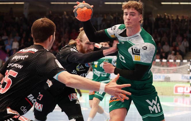 29 03 2026, Germany, Göppingen, Handball DAIKIN HBL, FRISCH AUF Göppingen vs HC Erlangen, Victor Klöve FAG